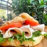sandwiches and wraps: sandwich croissant, with turkey, tomato, cheese in Atelier Monnier